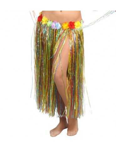 Spódnica hawajska długa multikol 17639BZ 75 cm z kwiatami