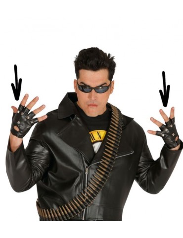 Rękawiczki punk metal z ćwiekami 18124BZ