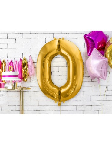Balon foliowy Cyfra ""0"", 86cm, złoty
