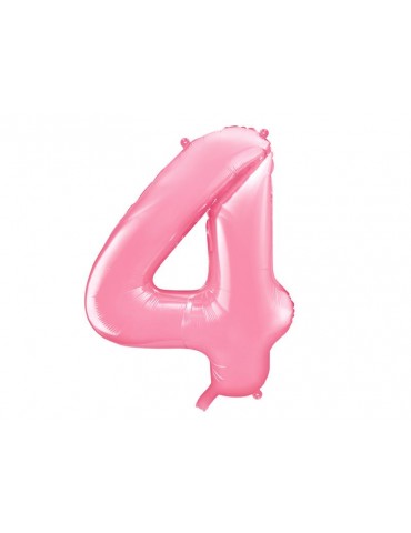 Balon foliowy Cyfra ""4"", 86cm, różowy