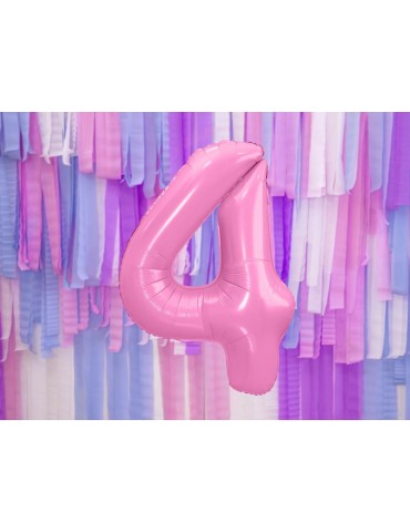 Balon foliowy Cyfra ""4"", 86cm, różowy