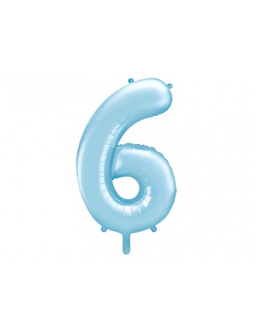 Balon foliowy Cyfra ""6"", 86cm, jasny n iebieski