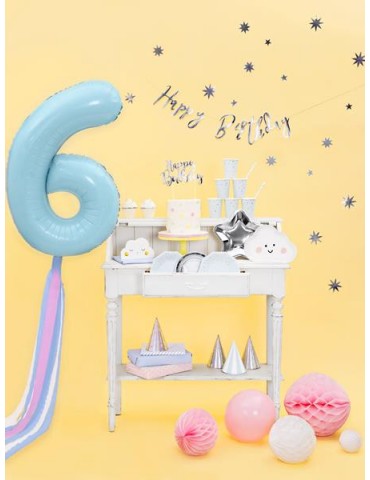 Balon foliowy Cyfra ""6"", 86cm, jasny n iebieski