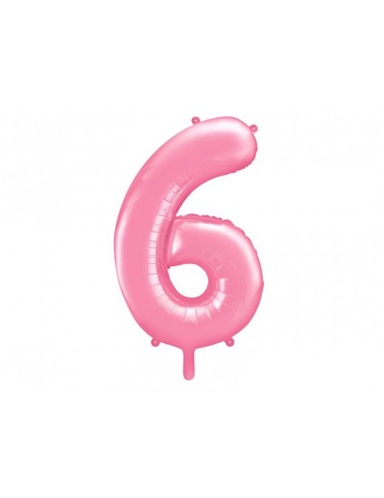 Balon foliowy Cyfra ""6"", 86cm, różowy