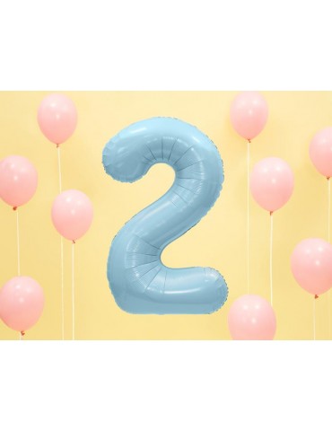 Balon foliowy Cyfra ""2"", 86cm, jasny n iebieski