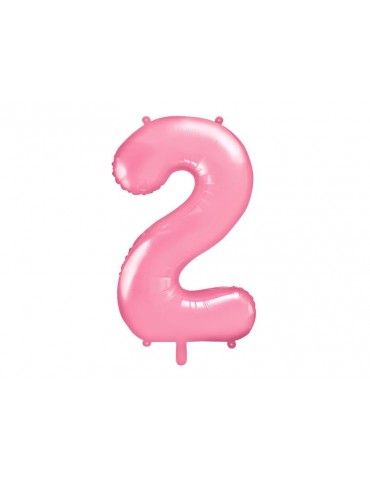 Balon foliowy Cyfra ""2"", 86cm, różowy