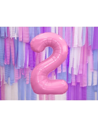 Balon foliowy Cyfra ""2"", 86cm, różowy