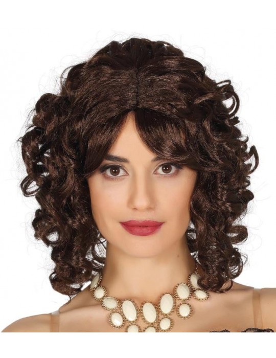 Peruka Krótka Brązowa Kręcona 4088BZ