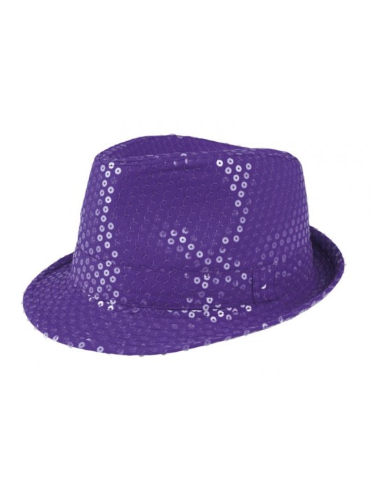 Kapelusz Cekinowy Fioletowy CC 257