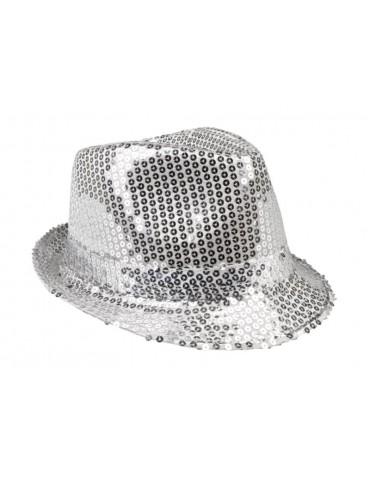 Kapelusz Cekinowy Srebrny CC163