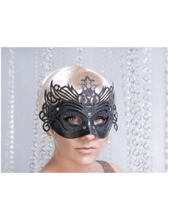 Maska Party z ornamentem, czarny, 1szt.