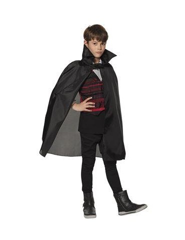 Peleryna z kołnierzem 122/128 ST 575 CZARNA Z CZARNYM KOŁNIERZEM