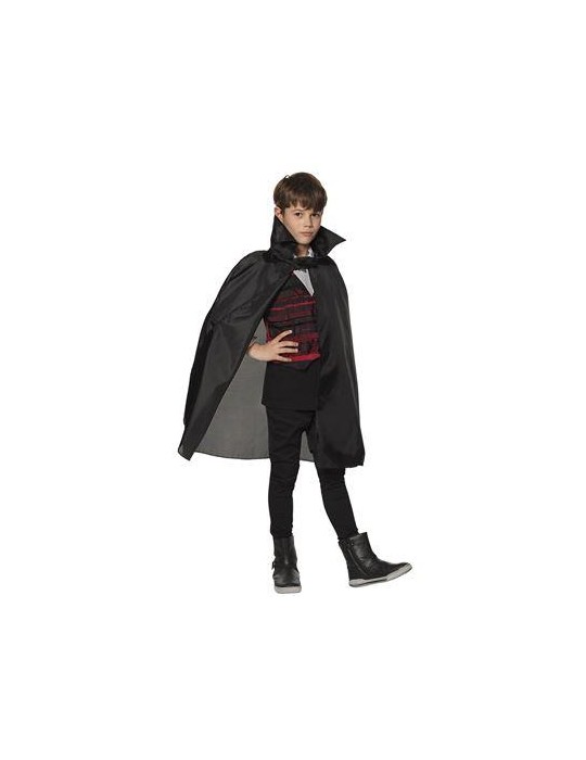 Peleryna z kołnierzem 134/140 ST 575 CZARNA Z CZARNYM KOŁNIERZEM