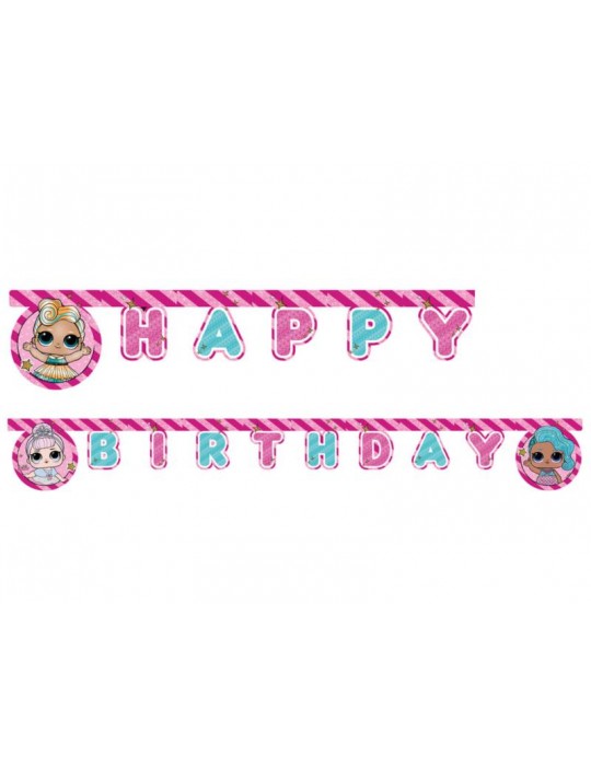 Baner Happy Birthday LOL Glitterati - 21 0 cm - 1 szt.