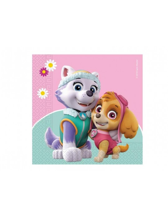 Serwetki urodzinowe Psi Patrol Skye i Ev erest - 33 cm - 20 szt.