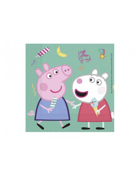Serwetki urodzinowe Świnka Peppa - 33 cm - 20 szt.