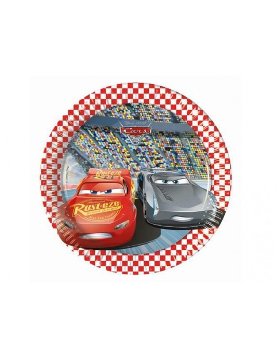 Talerzyki urodzinowe Cars 3 - 20 cm - 8 szt.