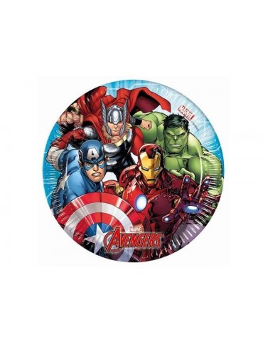 Talerzyki urodzinowe Mighty Avengers - 2 0 cm - 8 szt.