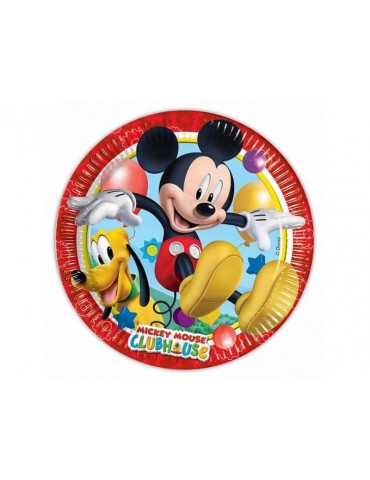 Talerzyki urodzinowe Myszka Mickey - 20  cm - 8 szt.