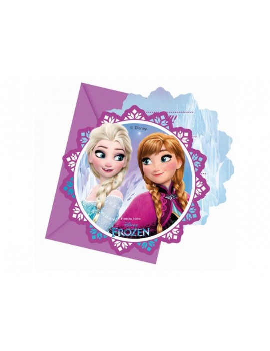 Zaproszenia urodzinowe Frozen Northern L ights - Kraina Lodu - 6 szt.