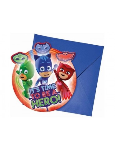 Zaproszenia urodzinowe Pidżamersi - 6 sz t.