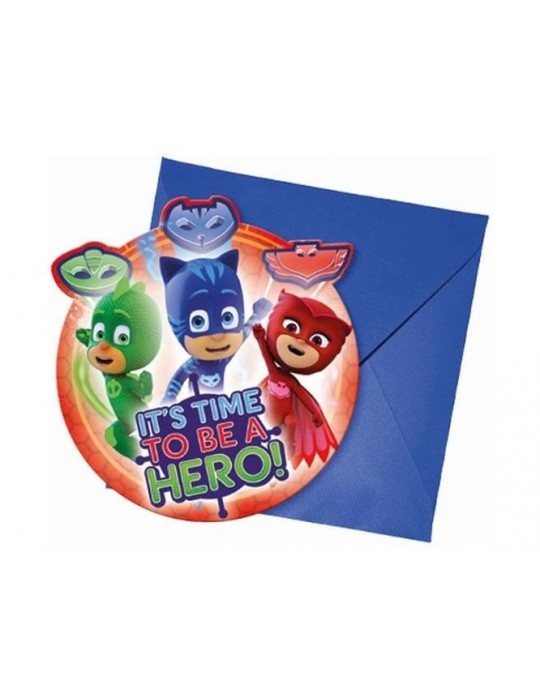 Zaproszenia urodzinowe Pidżamersi - 6 sz t.