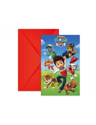 Zaproszenia urodzinowe Psi Patrol - 6 sz t.