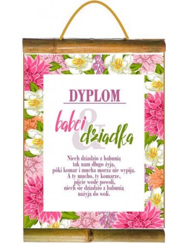 Dyplom Babci i Dziadka w kwiaty D138BZ