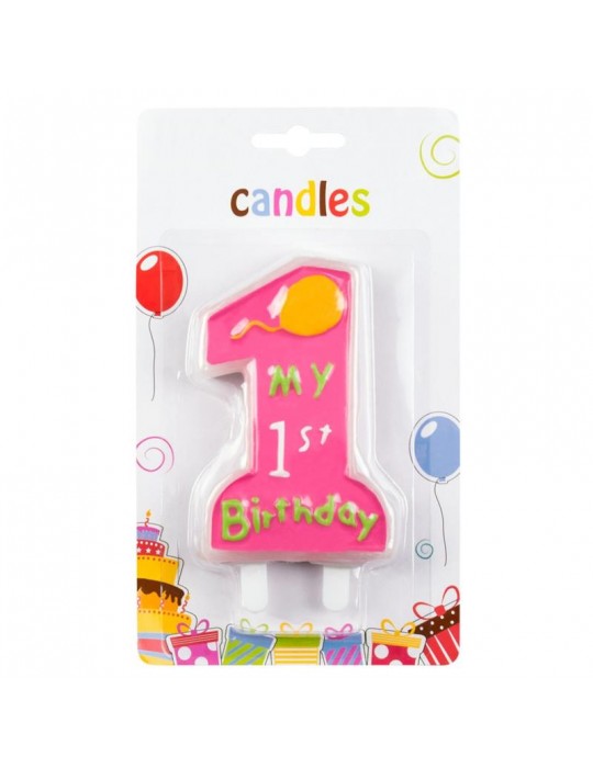 Świeczka 1 Urodzinki różowa 63410 Świeczka 1 Urodzinki różowa 63410