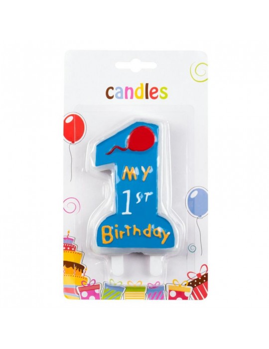 Świeczka 1 Urodzinki niebieska 63411 Świeczka 1 Urodzinki niebieska 63411