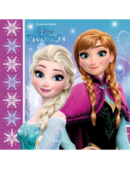 Serwetki urodzinowe Frozen - Kraina Lodu - 33 cm - 20 szt.