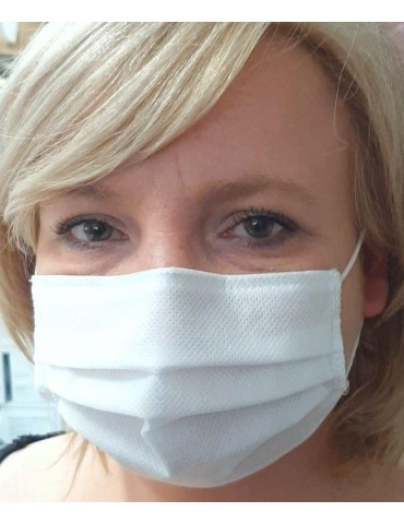 Maseczka na twarz biała 1 szt. MS004 bawełniana wielorazowa