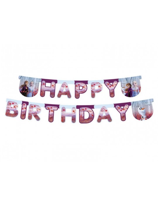 Baner urodzinowy Happy Birthday Frozen - Kraina Lodu - 215 cm - 1 szt.