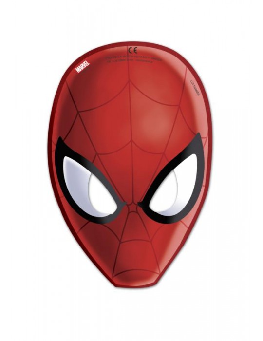 Maska urodzinowa Spiderman 85179 Web Warriors - 6 szt. BZ