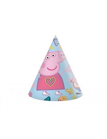 Czapeczki urodzinowe Świnka Peppa 91996 - 6 szt. BZ