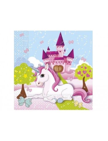 Serwetki urodzinowe Jednorożec 85673 - 33x33cm - 20 szt.
