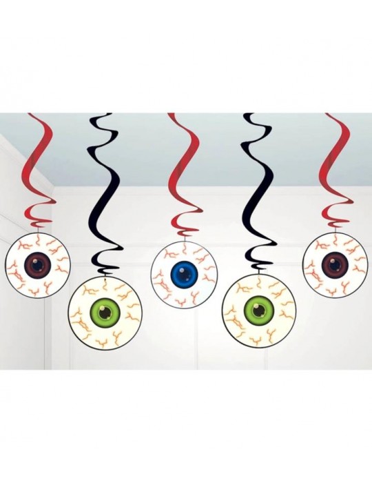 Dekoracja świderki z oczami 5szt 7064BZ Halloween