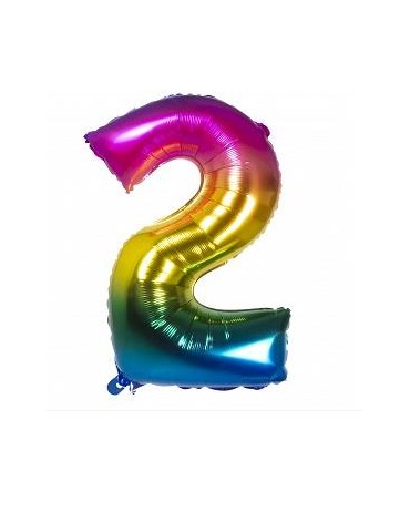 Balon Foliowy cyferka 2 tęczowy 22052BZ