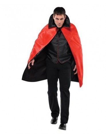 Ad Strój Peleryna Dwustronna W74055 z kołnierzem czarna i czerwona BZ