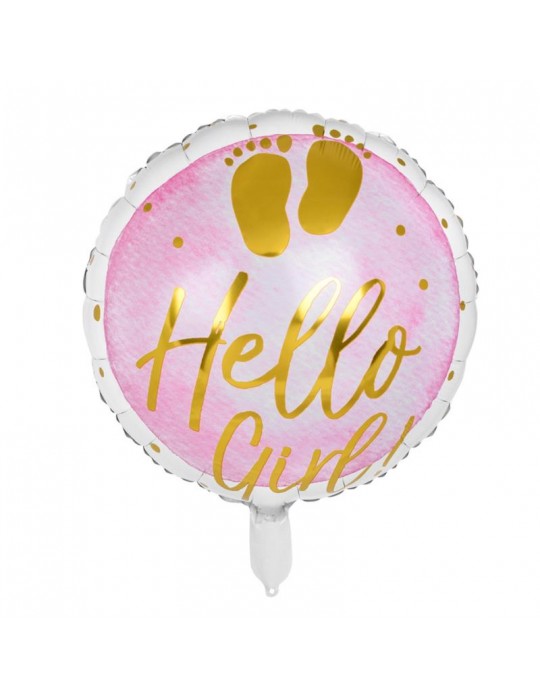 1Balon Foliowy Hello Girl Roczek 53240 Baby Shower