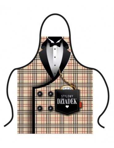 Fartuch Stylowy Dziadek Kratka F160 Dzień Babci i Dziadka