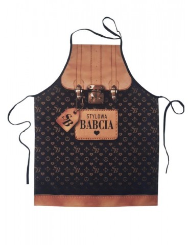 Fartuch Stylowa Babcia Czarny F151 Dzień Babci i Dziadka
