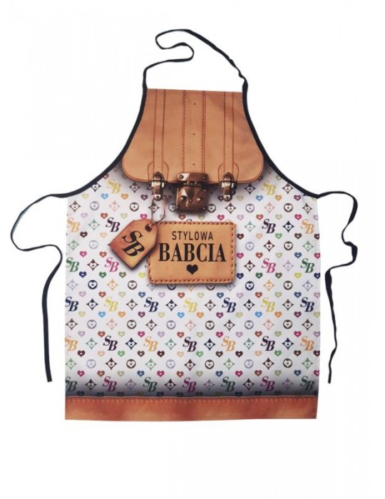 Fartuch Stylowa Babcia Biały F150 Dzień Babci i Dziadka