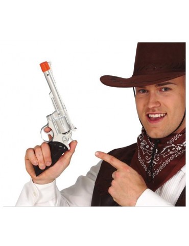 Rewolwer Kowbojski srebrny 32cm 18893BZ