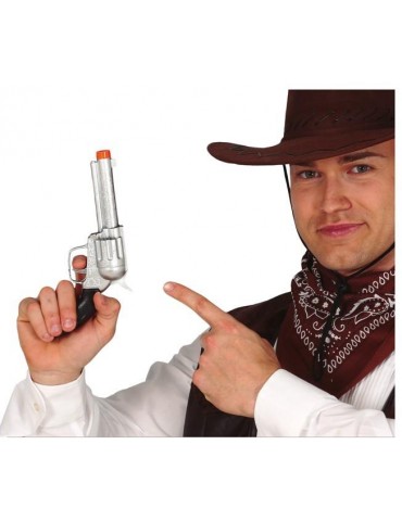 Rewolwer Kowbojski srebrny 24cm 18890BZ na strzałki