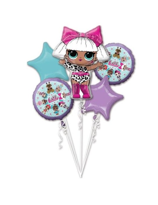 Balony foliowe LOL bukiet 38447BZ Zestaw 5 szt. balonów