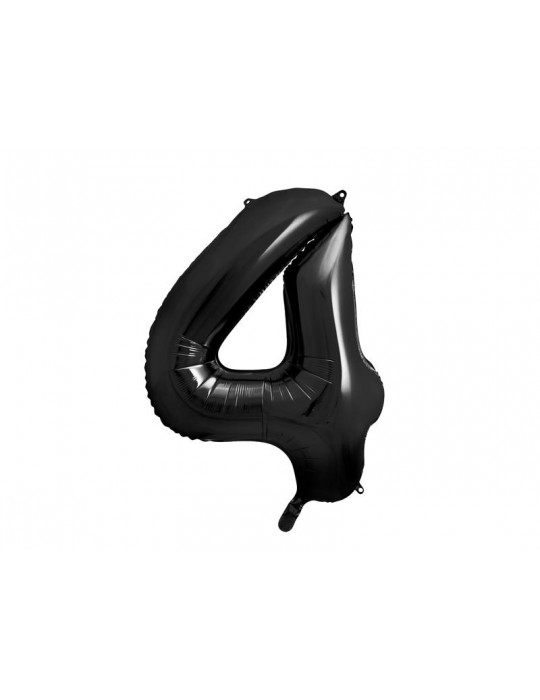 Balon foliowy Cyfra ""4"", 86cm, czarny