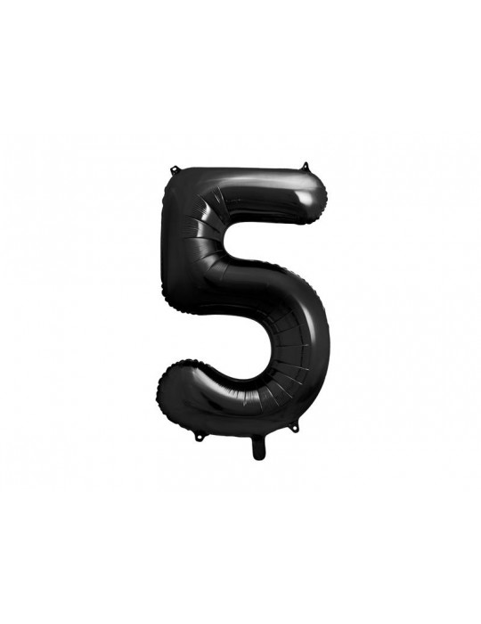 Balon foliowy Cyfra ""5"", 86cm, czarny
