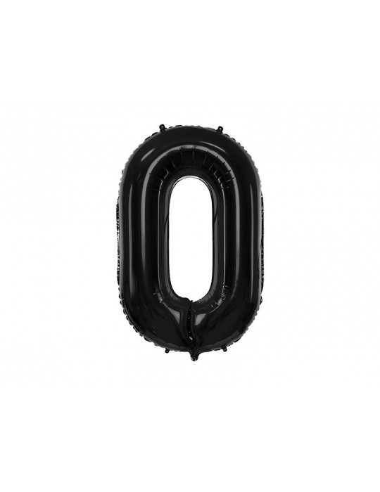 Balon foliowy Cyfra ""0"", 86cm, czarny