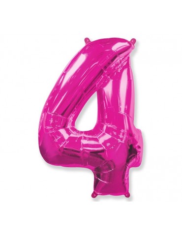 Balon foliowy Cyfra 4 różowy 9907283BZ 86cm.